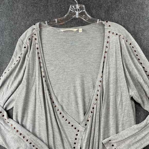 Soft Surroundings Jersey Knit Cardigan Embellished Drape Front Top Size XL Petit - Picture 2 of 7